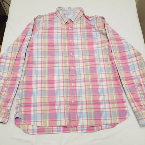 Bonobos Shirt Mens XL Pink Plaid Colorful Career Business Casual Preppy Spring - Picture 1 of 10